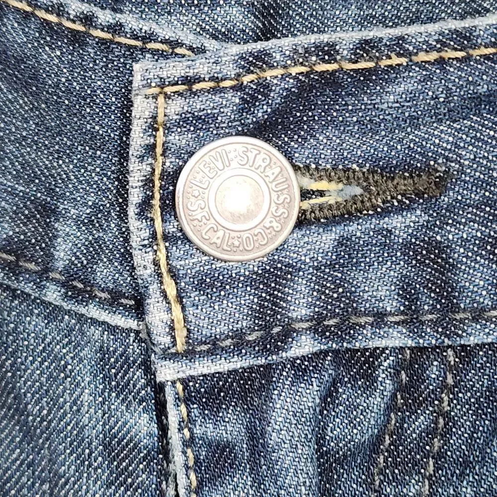 Levi's 514 Jeans‎ Relaxed Straight Fit Mens 34 X 31 Blue Denim R Tab Blank Tab